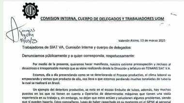 Alerta en planta del Grupo Techint en Lanús: Comienzan a llevar tareas a Brasil
