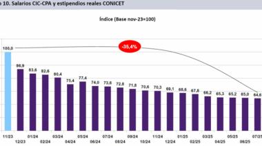 Los salarios del sector científicos retrocedieron 35 puntos en la era Milei