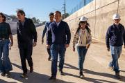 Cascallares y Katopodis recorrieron la obra del viaducto de la Rotonda los Pinos