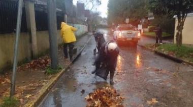 Intenso trabajo en los barrios para frenar los efectos de las fuertes tormentas