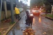 Intenso trabajo en los barrios para frenar los efectos de las fuertes tormentas