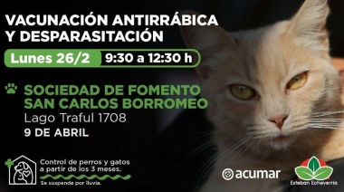 Jornada de vacunación antirrábica y desparasitación en Echeverría