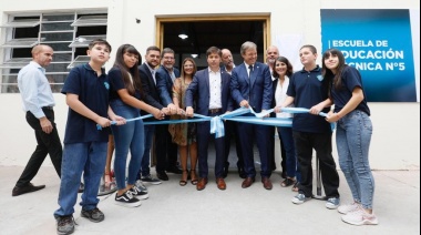 Kicillof, Cascallares y Fabiani inauguraron el edificio de la Escuela de Educación Técnica N° 5