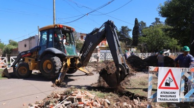 Avanza la obra de la nueva red cloacal en Monte Grande Sur