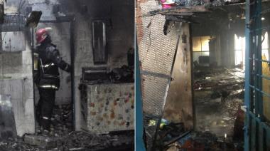 Saqueo e incendio de un jardín de Longchamps: delincuentes destruyeron el edificio