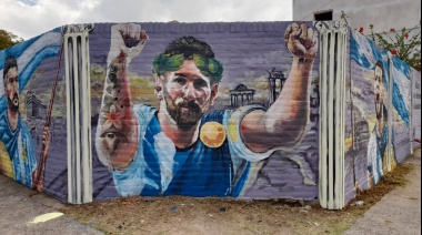 A horas de la final, el Municipio homenajeó a la selección de Scaloni con un mural