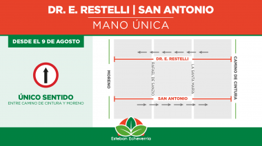 Nuevo sentido de circulación en Restelli y San Antonio