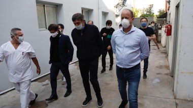 Insaurralde, Kicillof y Máximo Kirchner recorrieron el hospital Llavallol