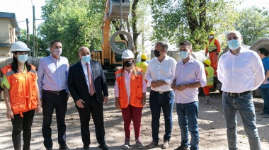 Junto a Manzur y Katopodis, Cascallares y Fabiani recorrieron obras en Longchamps