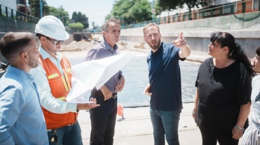 Otermín y Katopodis recorrieron obras: El Bajo Nivel de Temperley financiado por Provincia y otra paralizada por el Gobierno Nacional