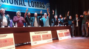 Otermín y Moyano (hijo) encabezaron un imponente acto de la CGT de Lomas