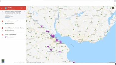 Provincia creó un mapa con los puestos de vacunación y testeos en destinos turísticos