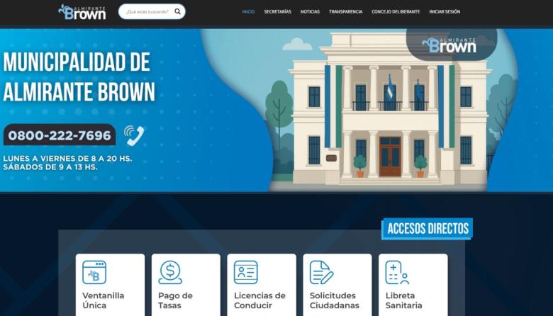 El Municipio de Almirante Brown lanzó un sitio web más accesible y amigable con los vecinos