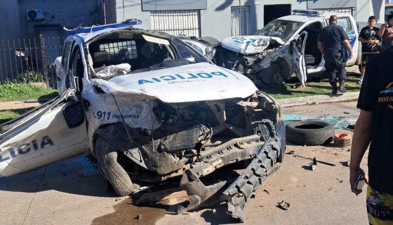 Chocaron dos patrulleros en plena persecución