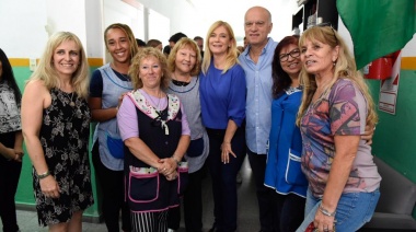 Grindetti acompañó a Magario en una recorrida por la Secundaria Nº 27