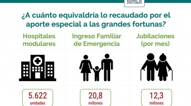 Impuesto a la riqueza: el aporte equivaldría a casi 21 millones de pesos destinados al IFE