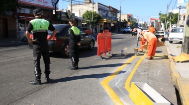 El municipio realizó trabajos de señalización vial en varios puntos del distrito