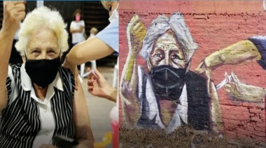 La abuela que se vacunó y se convirtió en mural por ser un icono de esperanza en la pandemia