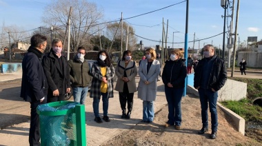 Cascallares, Bianco y Simone recorrieron obras de urbanización en Don Orione