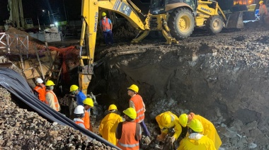 Con la instalación de puentes, avanza la construcción del paso bajo nivel de San Martín