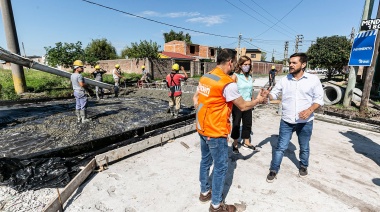 Extienden las obras de pavimentación en la avenida Presidente Perón de Calzada