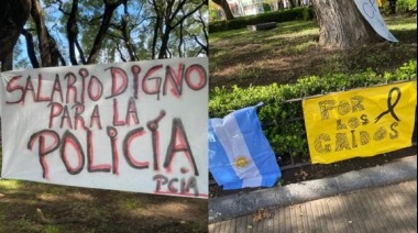 Realizan un acampe para exigir mejoras para efectivos de la Bonaerense