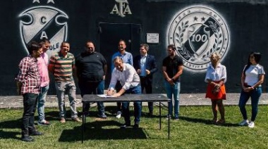 Cascallares recorrió las obras de infraestructura que lleva adelante el club Claypole