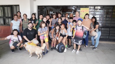 Gray recorrió las obras en la Escuela Primaria N° 46 de Monte Grande