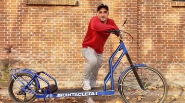 La bicintacleta: el curioso invento de un vecino de Lanús que fusiona ejercicio y creatividad
