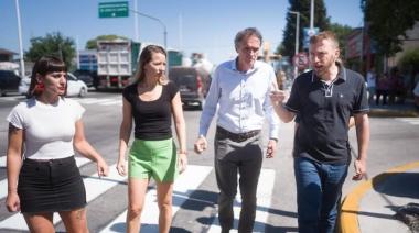 Otermín y Katopodis recorrieron la obra de la Ruta 4 en Lomas