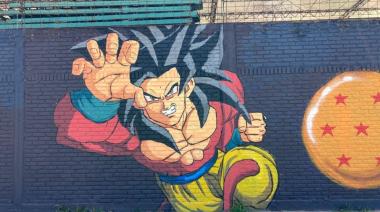 Presentan un mural por los 40 años de Dragon Ball