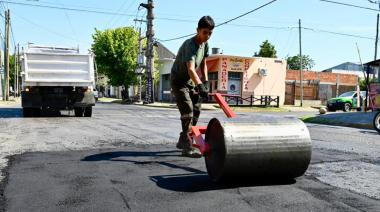Trabajos de bacheo en El Jagüel
