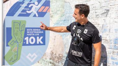 Julián Álvarez recorrió la segunda etapa de obra de la nueva senda aeróbica