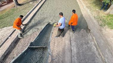 Más trabajos de pavimentación en Longchamps