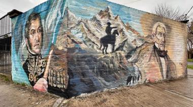 La Comuna homenajeó al Padre de la Patria con un emblemático mural en José Mármol