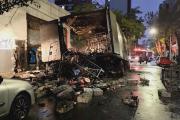 Explosión e incendio en un supermercado de Lanús