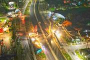 Instalan un puente peatonal sobre la Ruta 4