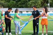 Inauguraron una cancha de césped sintético en el Parque Central Las Colonias