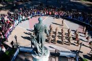 Emotiva celebración del "Día Del Himno Nacional" en en la Plaza Brown de Adrogué