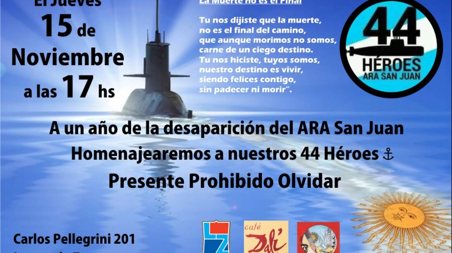 ARA San Juan: a un año de su desaparición, recordarán a la tripulación del submarino - del Sur